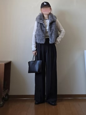 「アイテム（キャップ）」を使った、マルルン♪ さん（レディース・159cm）の秋コーディネート