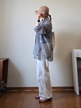 「アイテム（キャップ）」を使った、マルルン♪ さん（レディース・159cm）の秋コーディネート