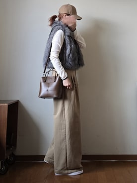 「アイテム（キャップ）」を使った、マルルン♪ さん（レディース・159cm）の秋コーディネート