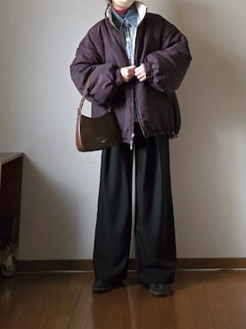 「アイテム（スラックス）」を使った、マルルン♪ さん（レディース・159cm）の冬コーディネート