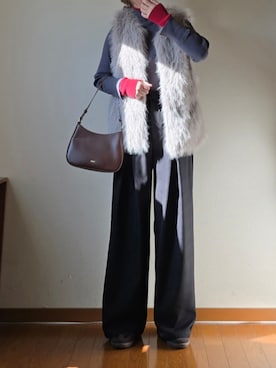 「アイテム（スラックス）」を使った、マルルン♪ さん（レディース・159cm）の冬コーディネート