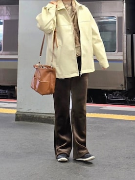 「ファー」｜「アイテム（ブルゾン）」を使った、マルルン♪ さん（レディース・159cm）の冬コーディネート