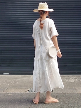 「sakishimatokyo」｜「アイテム（帽子）」を使った、マルルン♪ さん（レディース・159cm）の夏コーディネート