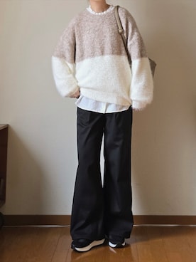 「アイテム（ボストンバッグ）」を使った、マルルン♪ さん（レディース・159cm）の冬コーディネート