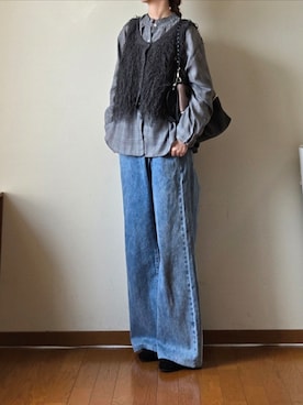 「ikka（イッカ）の襟フリル2WAYブラウス（シャツ/ブラウス、その他）」を使った、マルルン♪ さん（レディース・159cm）の秋コーディネート