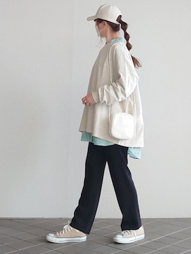 「zucca」｜「アイテム（スラックス）」を使った、マルルン♪ さん（レディース・159cm）の春コーディネート