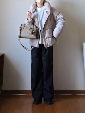 「アイテム（ボストンバッグ）」を使った、マルルン♪ さん（レディース・159cm）の冬コーディネート