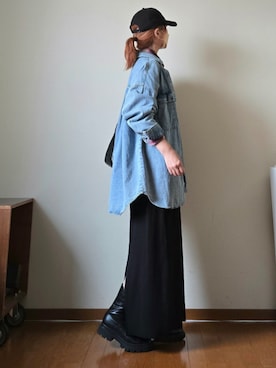 「アイテム（デニムジャケット）」を使った、マルルン♪ さん（レディース・159cm）の秋コーディネート