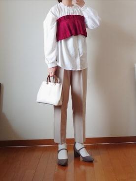 「reca（レカ）のアイテム（スラックス）」を使った、マルルン♪ さん（レディース・159cm）の秋コーディネート
