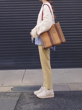 「tiptop（ティップトップ）の袖ドロストショート丈ニットプルオーバー（ニット/セーター）」を使った、マルルン♪ さん（レディース・159cm）の冬コーディネート