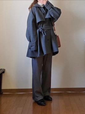 「tiptop（ティップトップ）のアイテム（トレンチコート）」を使った、マルルン♪ さん（レディース・159cm）の秋コーディネート