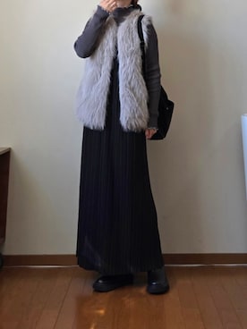 「tiptop（ティップトップ）のメランジリブハイネックプルオーバー（ニット/セーター）」を使った、マルルン♪ さん（レディース・159cm）の秋コーディネート