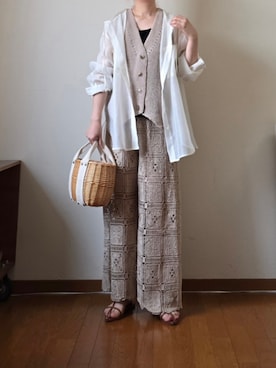 「アイテム（ニット/セーター）」を使った、マルルン♪ さん（レディース・159cm）の夏コーディネート