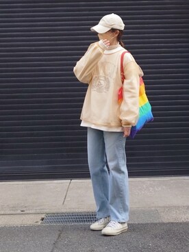 「Lee（リー）のアイテム（デニムパンツ）」を使った、マルルン♪ さん（レディース・159cm）の冬コーディネート