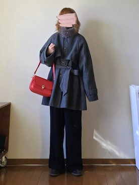 「アイテム（トレンチコート）」を使った、マルルン♪ さん（レディース・159cm）の冬コーディネート