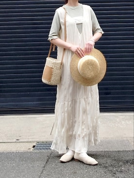 「Per sist ence（パーシエンス）のアイテム（帽子）」を使った、マルルン♪ さん（レディース・159cm）の春コーディネート