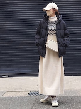 「Auntie Rosa Holiday（アンティローザホリデー）のアイテム（ワンピース）」を使った、マルルン♪ さん（レディース・159cm）の冬コーディネート