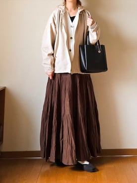 「アイテム（スカート）」を使った、マルルン♪ さん（レディース・159cm）の春コーディネート