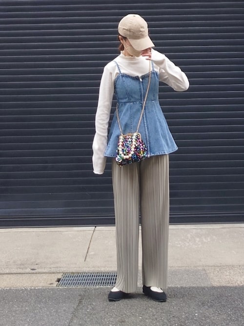 セール】[サイズ調整可能]ダブルジップデニムビスチェ（ベスト