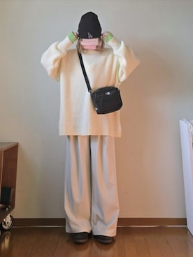 「アイテム（スニーカー）」を使った、マルルン♪ さん（レディース・159cm）の冬コーディネート