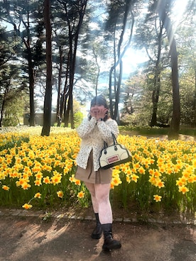 「花柄」｜「アイテム（キャミソール）」を使った、のんさん（レディース・160cm）の春コーディネート