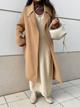 「Kastane（カスタネ）の【SETアイテム】クロップドカーディガン×ワンピースSET（ワンピース）」を使った、yoniさん（レディース・146cm）の冬コーディネート