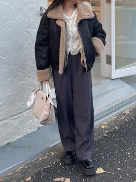 「アイテム（ハンドバッグ）」を使った、yoniさん（レディース・146cm）の秋コーディネート