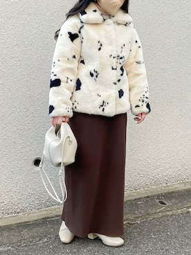 「アニマル」｜「アイテム（ジャケット/アウター）」を使った、yoniさん（レディース・146cm）の冬コーディネート