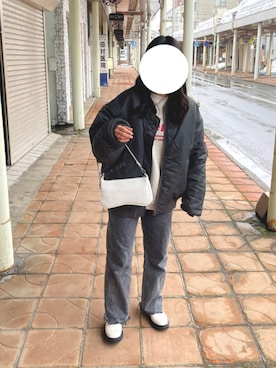 「FREAK'S STORE（フリークスストア）のアイテム（MA-1）」を使った、小さん（レディース・155cm）の春コーディネート