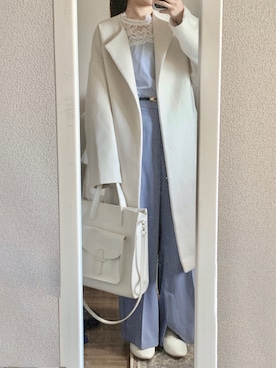 「SNIDEL（スナイデル）のアイテム（ノーカラーコート）」を使った、pipiさん（レディース・156cm）の秋コーディネート