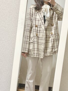 「MAJESTIC LEGON（マジェスティックレゴン）のアイテム（テーラードジャケット）」を使った、pipiさん（レディース・156cm）の秋コーディネート