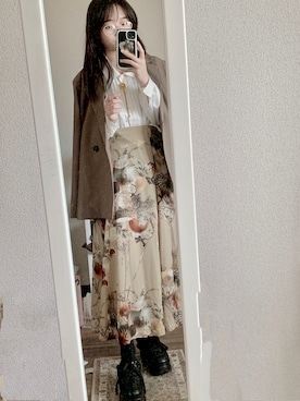 「JUNOAH（ジュノア）のアイテム（スーツセット）」を使った、pipiさん（レディース・156cm）の秋コーディネート