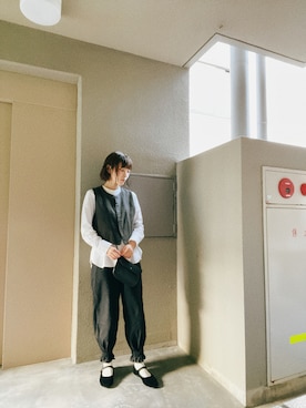 「AMBIDEX（アンビデックス）のアイテム（トップス）」を使った、erikaさん（レディース・160cm）の秋コーディネート