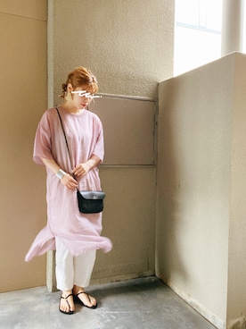 「AMBIDEX（アンビデックス）のアイテム（パンツ）」を使った、erikaさん（レディース・160cm）の夏コーディネート