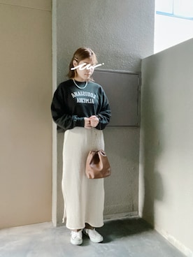 「RETRO GIRL（レトロガール）のアイテム（スウェット）」を使った、erikaさん（レディース・160cm）の秋コーディネート