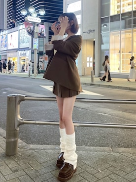 「アイテム（レッグウォーマー）」を使った、Darichさん（レディース・156cm）の秋コーディネート