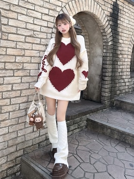 「アイテム（レッグウォーマー）」を使った、Darichさん（レディース・158cm）の秋コーディネート