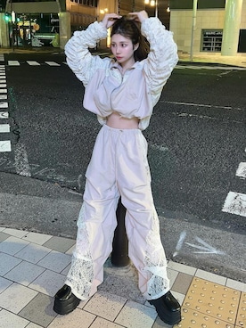 「Darich（ダーリッチ）のアイテム（セットアップ）」を使った、Darichさん（レディース・158cm）の秋コーディネート