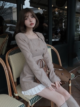 「ツイード」｜Darichさん（レディース・160cm）の春コーディネート
