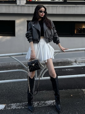 「Darich（ダーリッチ）のアイテム（ジャケット/アウター）」を使った、Darichさん（レディース・160cm）の冬コーディネート