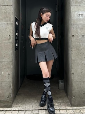 「アイテム（ベスト）」を使った、Darichさん（レディース・160cm）の夏コーディネート