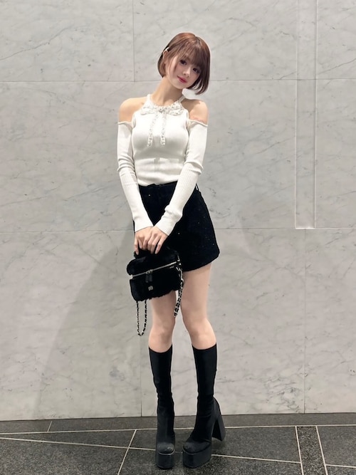 リボンビジューアメスリニットトップス（ニット/セーター）｜Darich