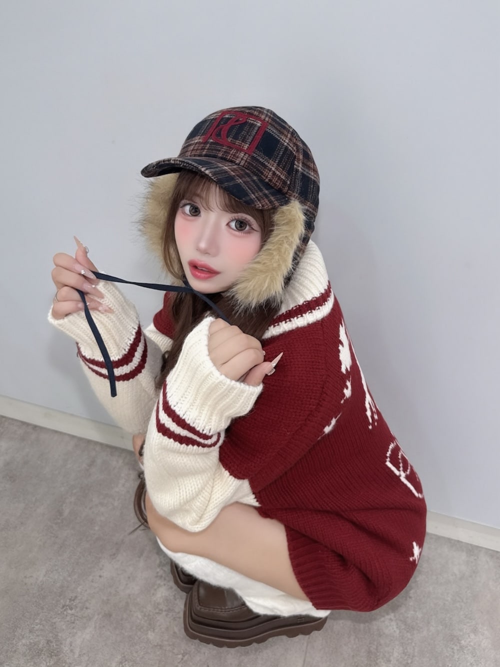THE Social CLUBニットブルゾンを使った人気ファッション