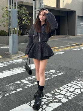 「アイテム（セットアップ）」を使った、Darichさん（レディース・156cm）の冬コーディネート