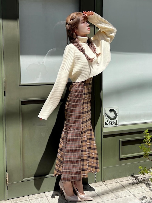 ダーリッチ　リブニット カラーショートリブニット（ニット/セーター）｜Darich