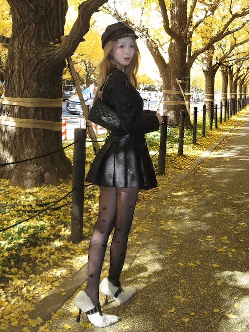 ボックスプリーツツイードミニワンピース ブラック free Darich ボックスプリーツツイードミニワンピース – Darich (ダーリッチ)