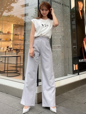 「アイテム（Tシャツ/カットソー）」を使った、Darichさん（レディース）の夏コーディネート