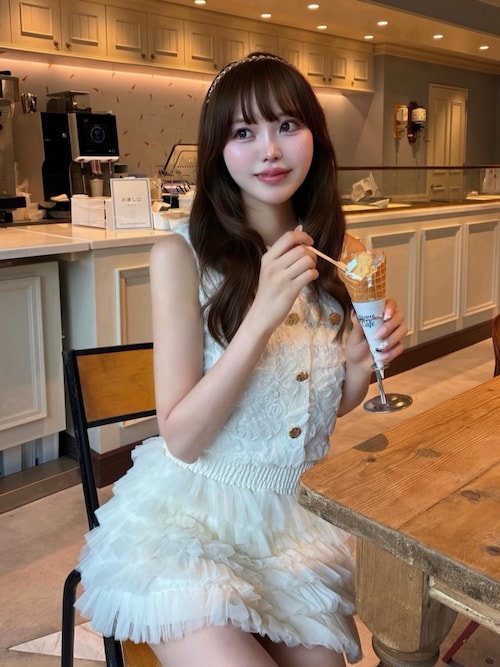 Darich（ダーリッチ） ベスト ジレ コンパクトチュールレーストップス