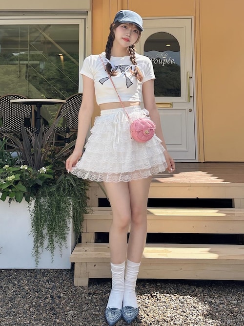 ドットリボンTシャツ（Tシャツ/カットソー）｜Darich