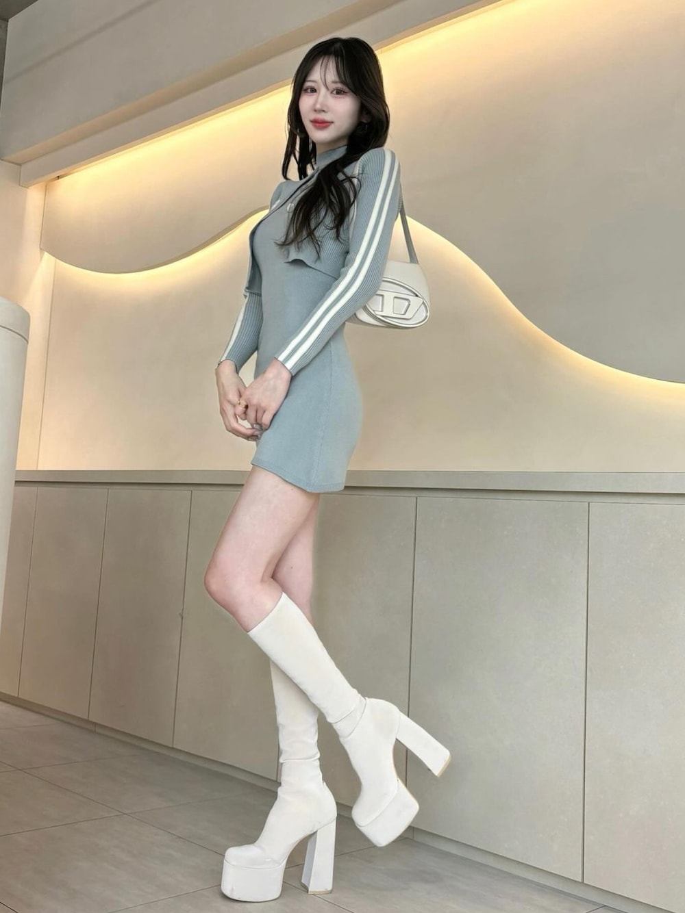 スーパーストレッチ レザーロングブーツ スーパーストレッチレザー